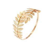 Leaf-shaped armlet bracelet, Metal Leaves Round-Shape Bangle Arm Chain For Women Wedding Jewelry Accessories (2pcs-Gold,One Size)