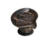Leaf-Shaped Ceramic Soap Dish - Gold Marble Pattern, Easy Cleaning Self Draining Soap Holder, Keeps Soap Dry on Bathroom Sink or Kitchen Counter Top (Black)