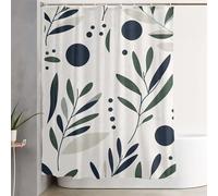 Leaf Shower Curtain 200x180 cm Extra Long Shower Curtains for Bathroom Simple Waterproof Door Screen with Hooks and Weighted Hem, Washable, Quick Dry, All Seasons Bathroom and Tub Decoration 3Y-481