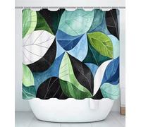 Leaf Shower Curtain for Bathroom, Curtain Includes 12 Pcs Hooks, Waterproof Polyester Fabric, Rustproof Eyelets, Weighted Hem, Machine Washable, Quick Dry, Bathroom Decor H100 x W130cm Abstract J#343