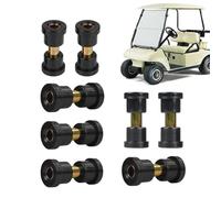 Leaf Spring Bushing - Spring Bushing Sleeve Set, Rear Steel Plate | Upgraded Golf Cart Suspension Shackle Parts, Spring Shackle Sleeve Kit for Vehicles, Black/Silver, Polyurethane+Iron