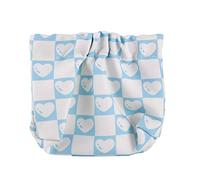 Leaf Spring Lipstick Cosmetic Bag, Data Cable Storage Bag, Self-Closing Cute Printing Coin Money Pouch for Cosmetics Jewelry Coin Lipstick(Blue)