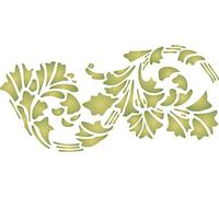 Leaf Stencil - 26.5 x 12.5cm (S) - Reusable Art Nouveau Border Vintage Leaves Wall Stencil Template