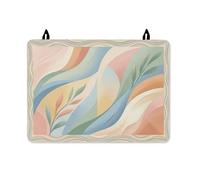 Leaf Stove Top Cover for Electric Stove, Modern Minimalistic Waves Curve Spring Pastel Washable Waterproof Cooktop Cover for Induction or Electric Cottage Kitchen Decor 28x20 Inch