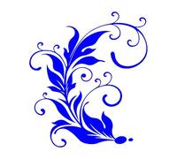Leaf Swirl Art Window Decals Fashion Whole Body Decoration Car Stickers(Blue,30X34.5CM)