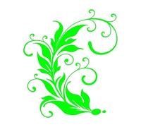 Leaf Swirl Art Window Decals Fashion Whole Body Decoration Car Stickers(Green,15.2X17.5CM)