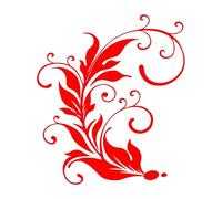 Leaf Swirl Art Window Decals Fashion Whole Body Decoration Car Stickers(Red,50X57.5CM)