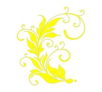 Leaf Swirl Art Window Decals Fashion Whole Body Decoration Car Stickers(Yellow,20X23CM)