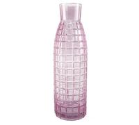 Leaf Tall Pink Square Glass Vase 49cm Leaf Pink