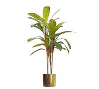 Leaf Tropical Artificial Palm Plant, Dracaena Large Gold, 100cm