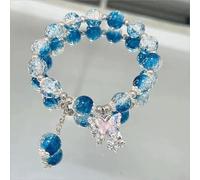 Leaf Vein Ecological Bracelet with Biomimetic Design and Adjustable Beads for Daily Wear (Blue jade butterfly)