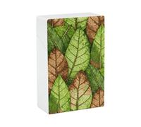 Leaf Vein Green Cigarette Case Stylish Plastic Cigarette Holder Box for Women Men Portable Crush-Proof Cigarette Organizer