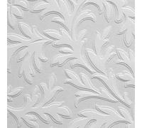 Leaf Vinyl Textured Wallpaper Anaglypta White One Size