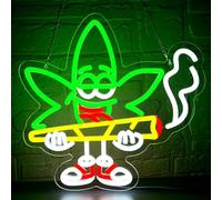 Leaf Weed Neon Signs for Wall Decor LED Green marijuana Neon Lights for Bedroom Pot Sign for Living Room Bar Game Room Restaurant Birthday Party Decor Christmas Gifts for Lover 12.5 * 13.1In(JTD297)