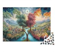 Leaf World1000pc Recycled Cardboard Heart Tree Jigsaw Puzzle Bundle Adult Beginners Ultra Difficult Puzzle Stress Relief Wall Decoration 70x50cm/1000pcs