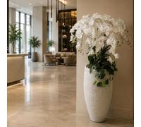 Leaf XL Commercial Artificial Plant Displays, 150cm White Orchid Display