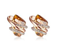 Leafael Mother's Day Earrings for Women, Wishstone Birthstone Crystal Stud Earrings with Healing Stones, Allergy-Free Jewellery with Gift Box, Silver-Tone or Rose Gold