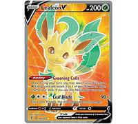 Leafeon V 166/203 Ultra Rare Pokemon Card (SWSH Evolving Skies) + TitanCards® Toploader