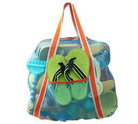 LEAFOREST Large Beach Bag with Zipper Lightweight Beach Toy Bag Mesh Bag for Swimming Pool Sand Toys (Blue)