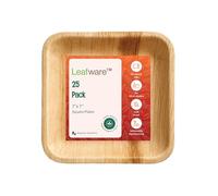 Leafware™ 25-Pack 7x7” Square Areca Palm Leaf Plates - Compostable, Biodegradable, Plastic-Free Disposable Plates for Catering, Events & Parties