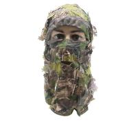 Leafy Camouflage - Camping Headwear, Adjustable Ghillie Cover in Size for Outdoor Use, Lightweight Mesh Material with Full Face Cover for Avid Photographers