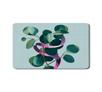 Leafy Dish Drying Mats For Kitchen Counter, Leaf Absorbent Rubber Dish Drainer Mat, Spring Polka Dot Drying Pad For Coffee Bar Protector 12x20 Inch