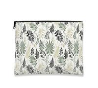 Leafy Green Makeup Bag, Botanical Palm Print Cosmetic Organizer for Women, Stylish Travel Toiletry Pouch, Spring Essentials, Green, 7x9 Inch, Leaf