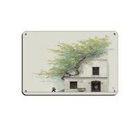 Leafy Urban Facade Retro Poster Metal Tin Sign Chic Art Retro Iron Painting Bar People Cave Cafe Family Garage Poster Wall Decoration 8x12inch(20x30cm)