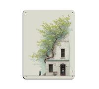 Leafy Urban Facade Retro Poster Metal Tin Sign Chic Art Retro Iron Painting Bar People Cave Cafe Family Garage Poster Wall Decoration 12x16inch(30x40cm)