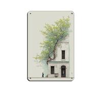 Leafy Urban Facade Tin Sign Vintage Metal Pub Club Cafe Bar Home Wall Art Decoration Poster Retro 8x12inch(20x30cm)