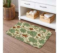 Leafy Vine Quick Dry Bath Mat, Rustic Green Floral Absorbent Non Slip Shower Mat, Autumn Decorative Flannel Washable Bath Rugs for Bathroom Toilet Restroom 16x24 Inch