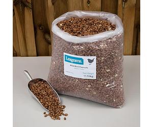 Leagrams Standard Peanuts for Wild Birds, Aflatoxin Tested, High-Energy Whole Peanuts for Garden Birds (25.1kg) Bag