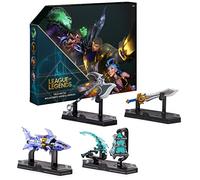 League of Legends - Diecast set of 4 weapons for LOL Champions (Thresh, Darius, Jinx and Garen) including base, metal injection moulding, each approx. 10 cm