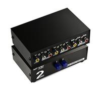 LEAGY 2 Way AV Switch RCA Switcher 2 In 1 Out Composite Video L/R Audio Selector Box for DVD STB Game Consoles-Black