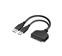 LEAGY USB 3.0 to 2.5" SATA III Adapter Cable Bridge w/UASP High Speed Data Transfer Protocol Support SATA to USB 3.0 Converter for SSD HDD Solid Drive (USB to SATA w/Extra USB Power Port (9 Inch))