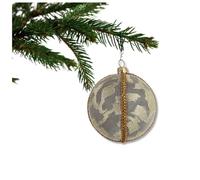 Leah Bauble - Cream Brocade on Soft Black Fabric | 8 cm | Luxury Handmade Ornament | Sustainable Year-Round Decor | Elegant Gifting & Event Styling | UK Artisan Made