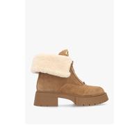 Leah Coconut Natural Suede Front Zip Platform Boots - Taupe Suede / 7