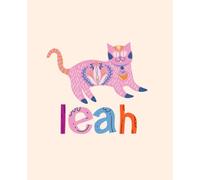 Leah Name Notebook: Personalized Illustrative Cat Journal with Fun Colorful Letters. 110 Lined Pages. Soft Matte Cover