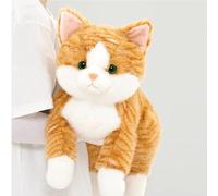 Leahaoe Weighted Stuffed Cat 45cm 0.9kg, Realistic Cat Stuffed Animal for Kids and Adutls, Soft Orange Weighted Plush Animal Pillow