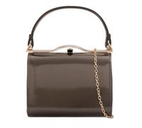 LeahWard Ladies Women's Chic Patent Top Handle Clutch Handbag Wedding Evening Bags (Pewter)