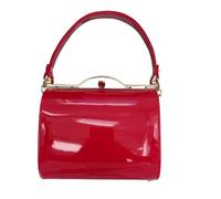 LeahWard Ladies Women's Chic Patent Top Handle Clutch Handbag Wedding Evening Bags (Red)