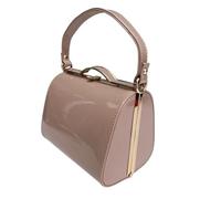LeahWard Ladies Women's Small Chic Patent Top Handle Clutch Handbag Wedding Evening Bags (Nude)