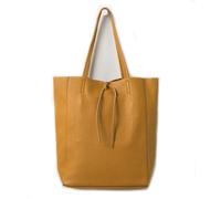 LeahWard Large Hobo Shoulder Bag, Genuine Italian Hand Made Leather Shoulder Bags, Soft Leather Handbags, A4 College School Work Business Bags (Mustard Yellow)