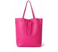 LeahWard Large Leather Hobo Shoulder Bag, Women's Genuine Italian Hand Made Leather Shoulder Bags, A4 College School Work Business Bags (Fuchsia)