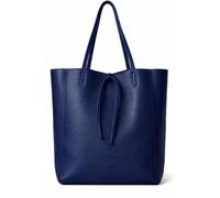 LeahWard Large Leather Hobo Shoulder Bag, Women's Genuine Italian Hand Made Leather Shoulder Bags, A4 College School Work Business Bags (Navy)