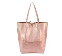 LeahWard Large Leather Hobo Shoulder Bag, Women's Genuine Italian Hand Made Leather Shoulder Bags, A4 College School Work Business Bags (Rose Gold)