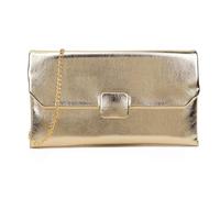 LeahWard Metallic Clutch Purse with Gold Chain, Large Soft Faux Leather Clutch Bag, Bag For Wedding, Prom, Party (GOLD)