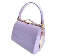 LeahWard Patent Clutch Bag, Women's Top Handle Clutch Bag, Chain Strap Cross Body Bag, Handbag Wedding Evening Bags 16688 (Lilac)