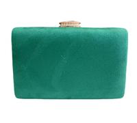 LeahWard Women's Clutch Bag Suede Wedding Evening Party Handbags 672 (Green)