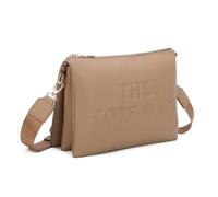 LeahWard Women's Cross Body Bag,Multiple Compartment Handbag,The Tote Bag (Beige)
